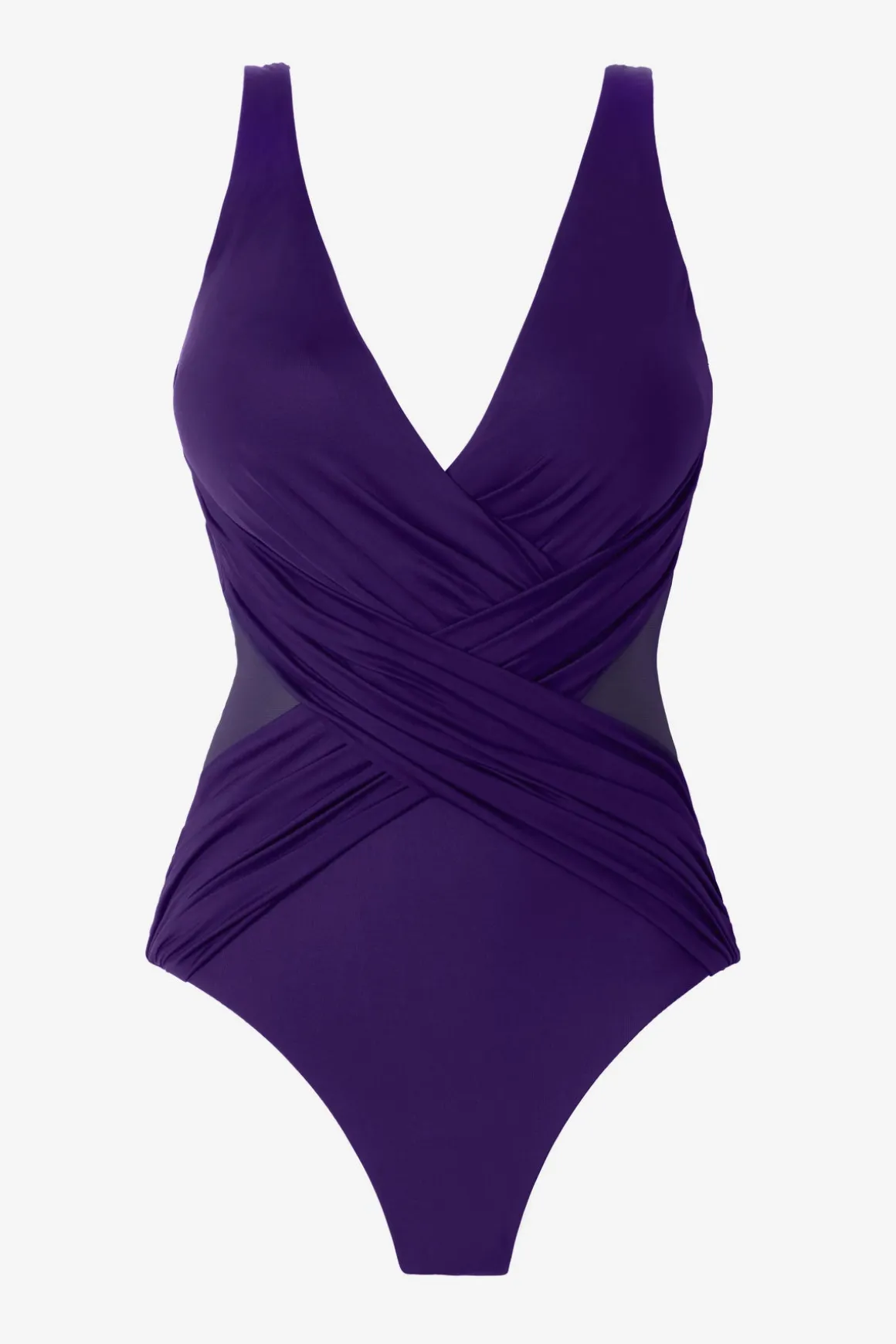 Crossover With Mesh One Piece Swimsuit